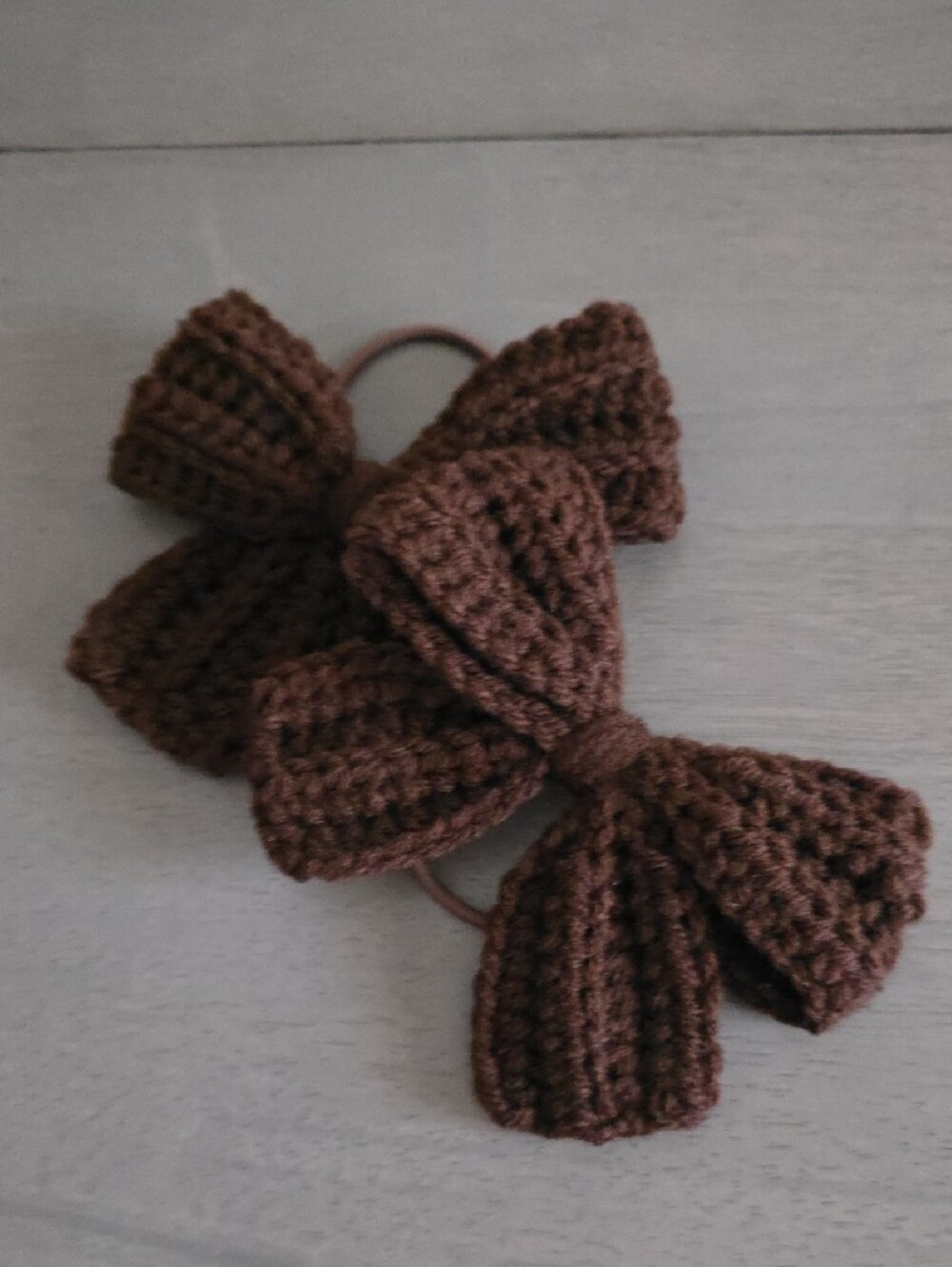 Handmade Crochet Bow Hair Tie Set - Picture 3 of 16